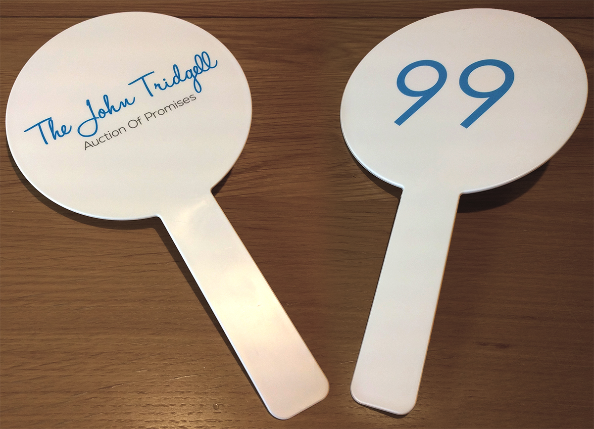 Printed Auction Paddles