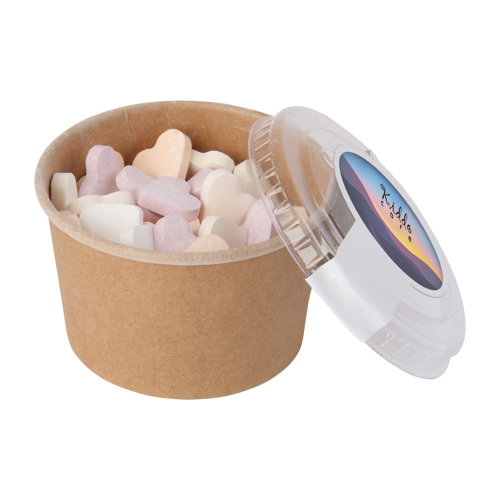 Kraft Cardboard Tub with Fruit Heart Sweets (90ml)
