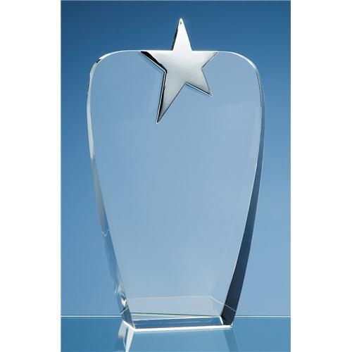 22.5cm Optic Oval Award With Silver Star