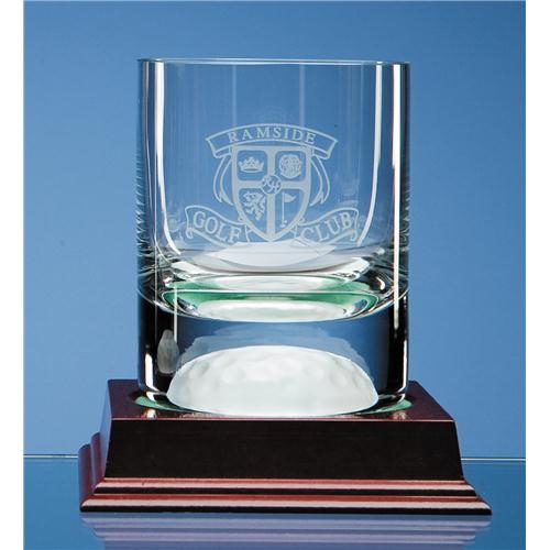 10oz Crystal Golf Ball Whisky Tumbler