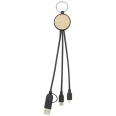 Tecta 6-in-1 Recycled Plastic/Bamboo Charging Cable with Keyring 4