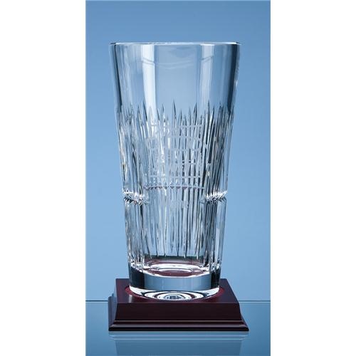 25cm Lead Crystal Panel Vase