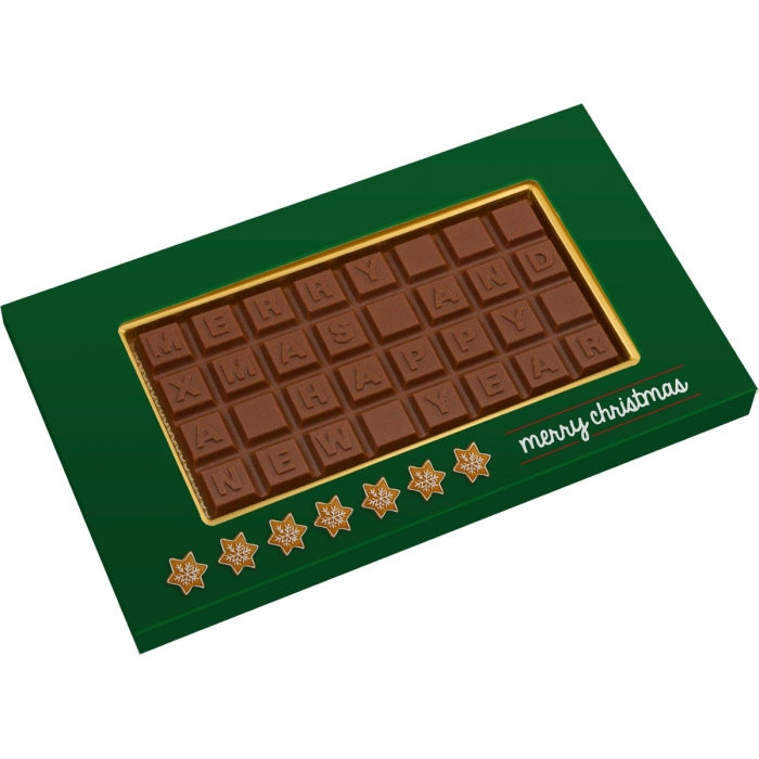 Three Line Chocolate Text Bar in a Box