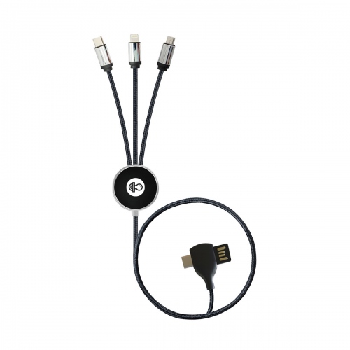 3 in 1 Multi Charging Cable with LED Logo  UK Stock