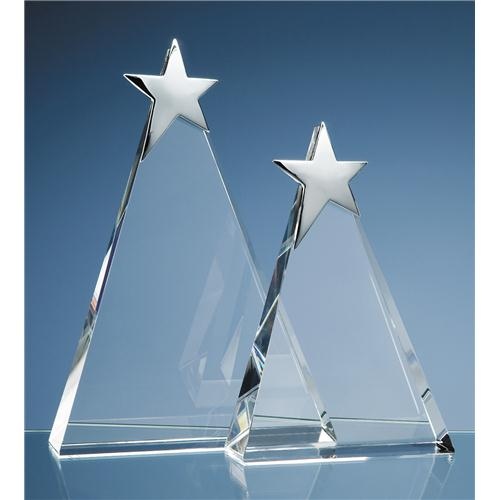 25cm Optic Triangle Award With Silver Star
