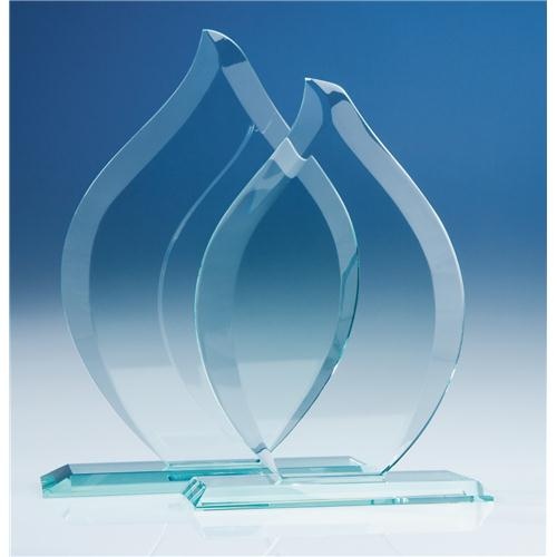 22.5cm Jade Glass Flame Award
