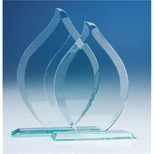 22.5cm Jade Glass Flame Award