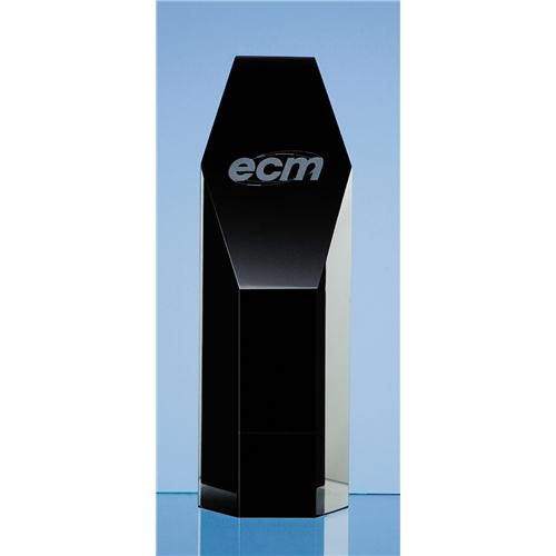 19cm Onyx Black Optic Hexagon Award