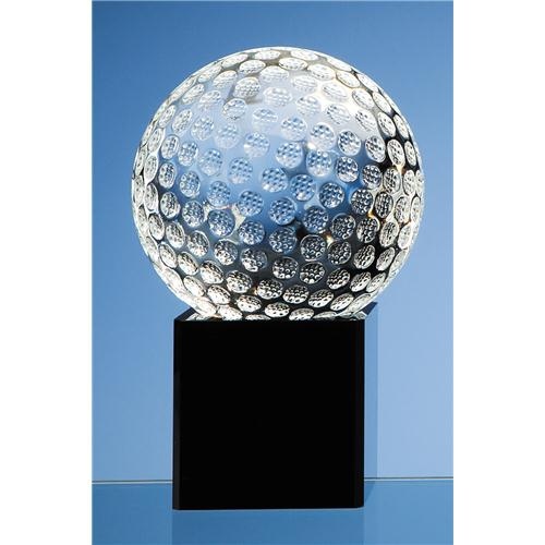 10cm Optic Golf Ball On Onyx Black Optic Base