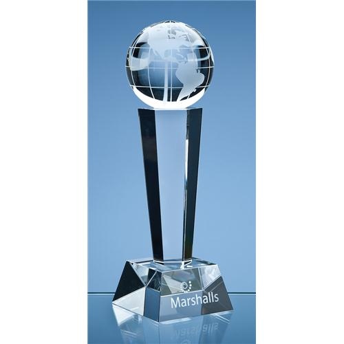 26cm Optic Facetted Column Globe Award