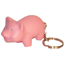 Pig Shaped Keyring Stress Toy