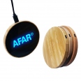 15W Bamboo Wireless Charging Pad with LED 2