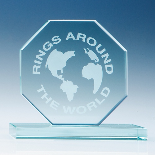 100 mm Octagon, 12 mm Jade Glass Award