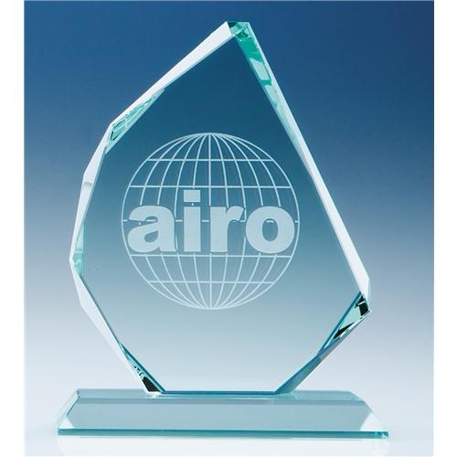 11.5cm x 15 mm Jade Glass Facetted Ice Peak Award