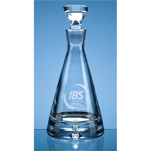 Crystal Bubble Base Pyramid Decanter