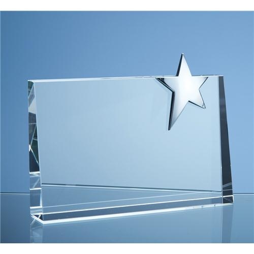 20cm Optic Horizontal Rectangle With Silver Star