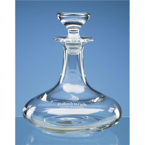 Crystal Plain Ships Decanter