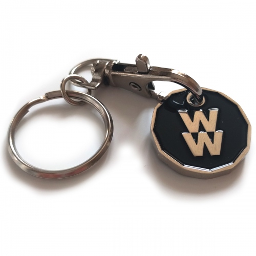 New Pound Coin Trolley Token Keyring