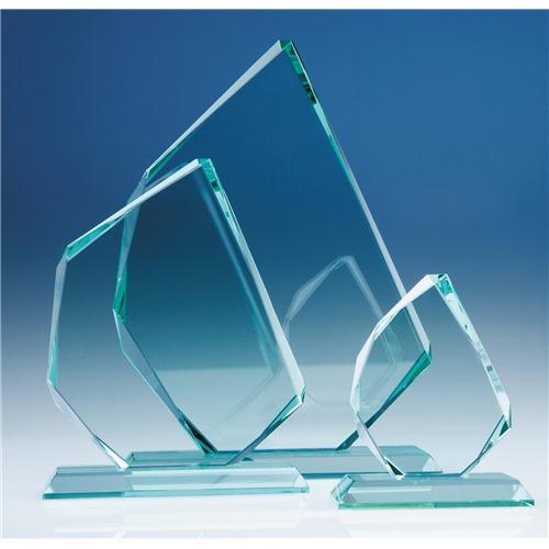 28cm x 15 mm Jade Glass Facetted Ice Peak Award