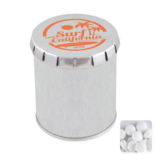 Tall Round Click Tin with Dextrose Mints