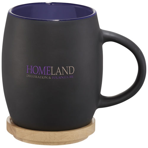 Hearth 400 ml Ceramic Mug with Wooden Coaster