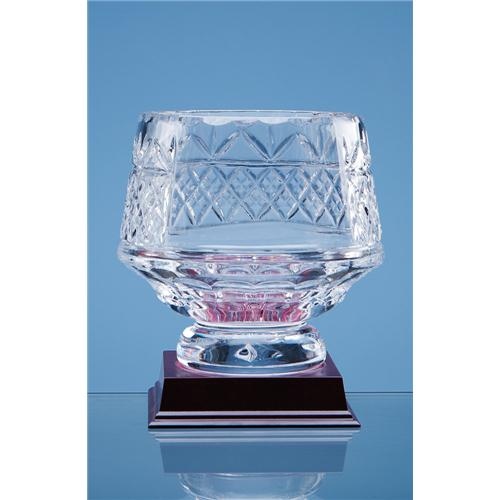 14cm Lead Crystal Panelled Heeled Bowl