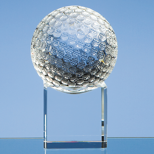 8cm Optic Golf Ball On Clear Base
