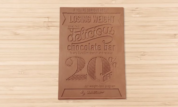Promotional Chocolate Flyers Used to Market Weight Loss Brand #CleverPromoGifts