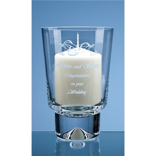 18.5cm Crystal Dimple Base Candle Holder