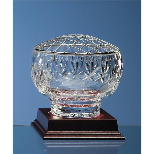 5" Lead Crystal Panel Rose Bowl