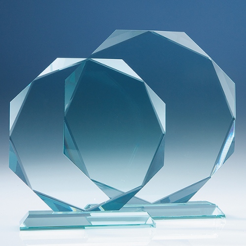 6" Facet Octagon, 15 mm Jade Glass