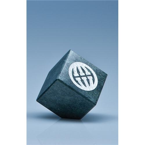 5cm Green Marble Bevel Edged Cube