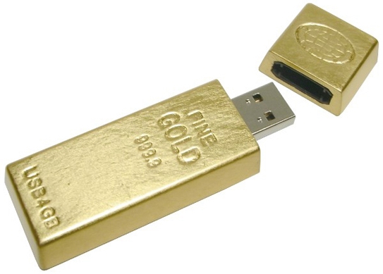 Gold Slab USB Flash Drive