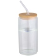 Mirage 500 ml Single-walled Borosilicate Glass Jar with Bamboo Lid 1
