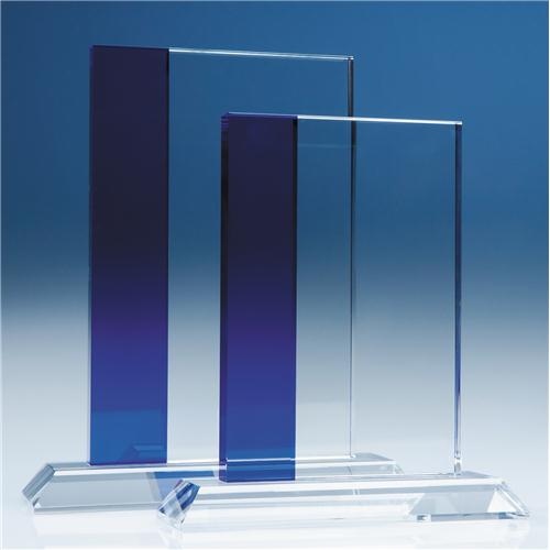 19cm Optical Crystal Blueline Rectangle