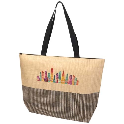Rhythm Straw Paper Large Zipped Tote Bag 21L