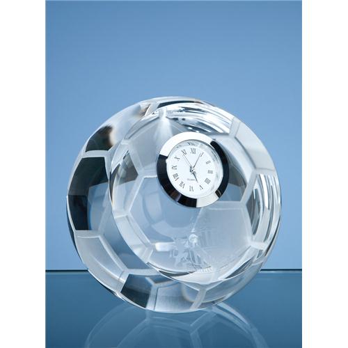 8cm Optical Crystal Football With Clock