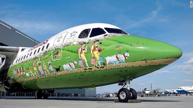 Swiss Airlines' Alpine Themed Plane