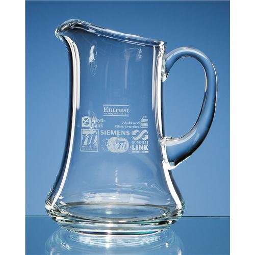 2pt Lead Crystal Ice Lip Water Jug