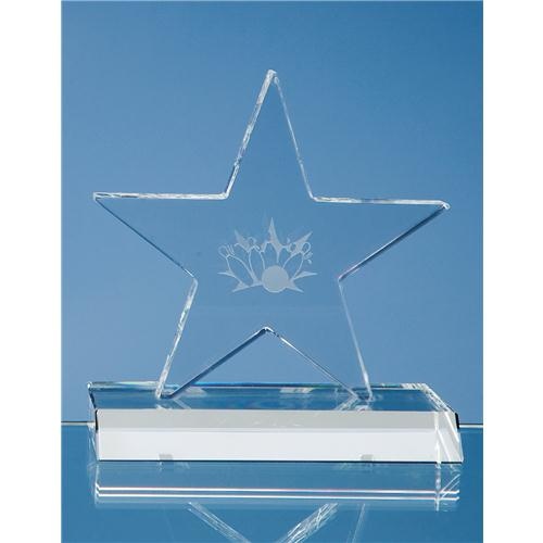 4" Optic Five Pointed Star on Base Award