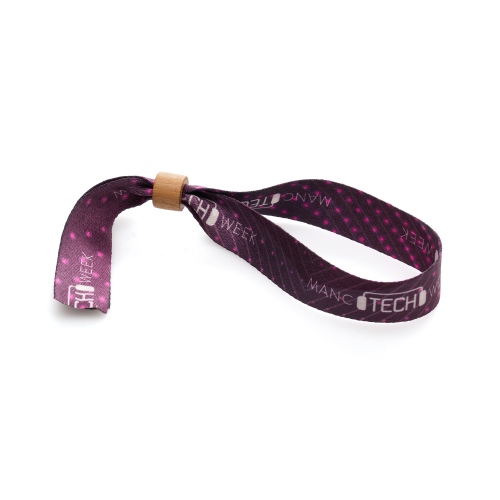 UK Made RPET Wristband With Wooden Bead
