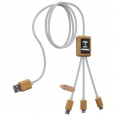 SCX.design C39 3-in-1 Rpet Light-up Logo Charging Cable with Squared Bamboo Casing 4