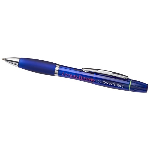 Curvy Ballpoint Pen with Highlighter