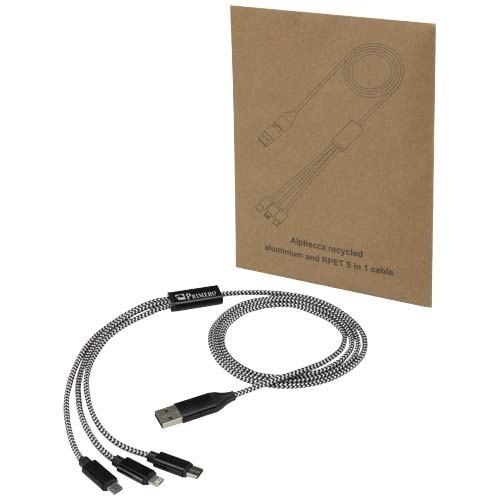 Alphecca Recycled Aluminium and RPET 5-in-1 Charging Cable