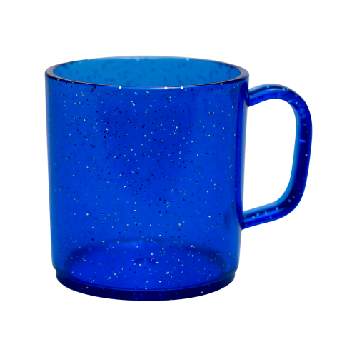 Plastic Mug Blue Glitter