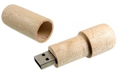 Wooden Cylinder USB Flash Drive