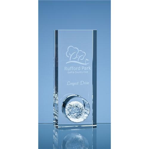 20cm Optical Crystal Golf Ball Hole Award