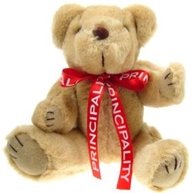 25 cm Honey Jointed Bear with Bow