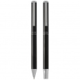 Lucetto Recycled Aluminium Ballpoint and Rollerball Pen Gift Set (Black Ink) 4