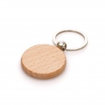 Round Beech Wooden Keyring 3